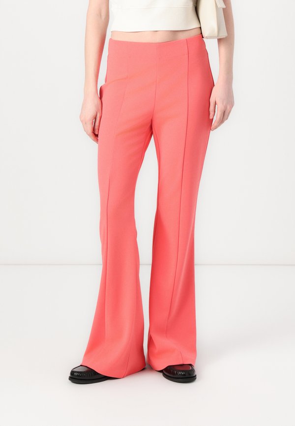 WIDE LEG FRNT SEAM PANT - Trousers - coral crush