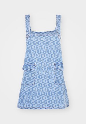 GCDS, MONOGRAM POCKETS DRESS - Τζιν φόρεμα - light blue
