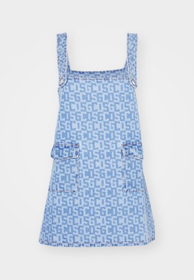GCDS MONOGRAM POCKETS DRESS - Τζιν φόρεμα - light blue