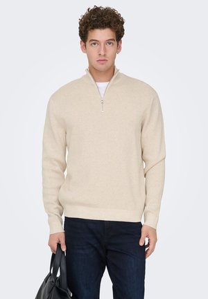 ONSTING LIFE REG HALF ZIP NOOS - Pullover - gardenia