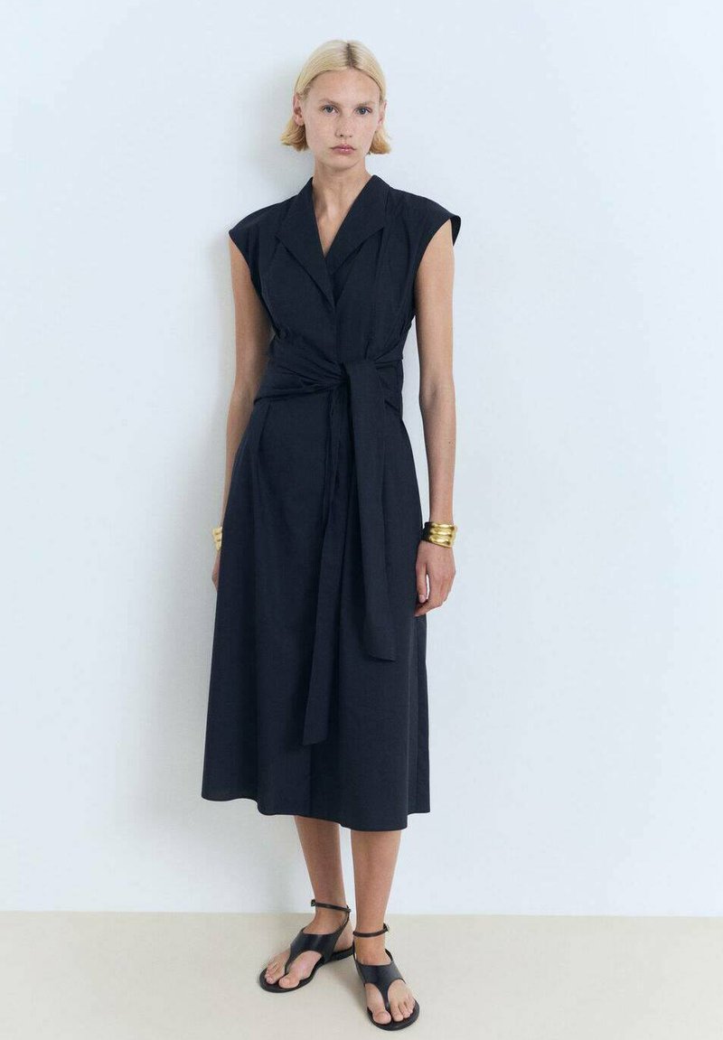 Mango - MIDI WITH KNOT DETAIL - Jurk - dark blue, Vergroten