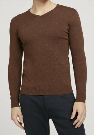 Pullover - mottled dark brown