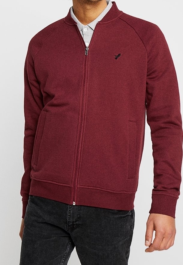 Pier One Felpa con zip - bordeaux