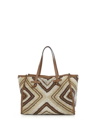 Shopping bag - bianco/marrone