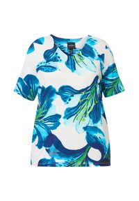 Ulla Popken IRIS V-NECK TEE - Triko s potiskem - dark marine