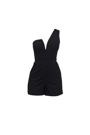 WAL G. FLEUR ONE SHOULDER PLAYSUIT - Jumpsuit - black