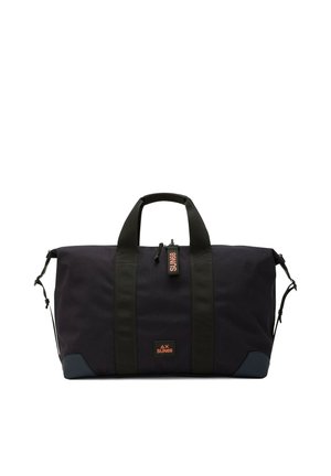 Borsone rettangolare nero con due manici superiori, tracolla e logo SUN68 rosso al centro sul davanti e sul tiralampo.