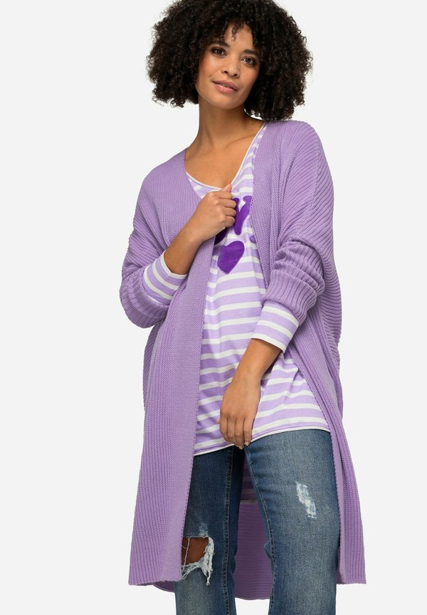 LONGCARDIGAN LONG-SLEEVE - Strickjacke - purple
