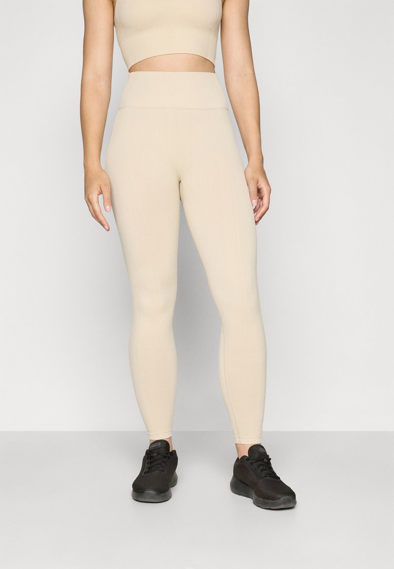Casall SEAMLESS HIGH WAIST  - Tajice - ecru