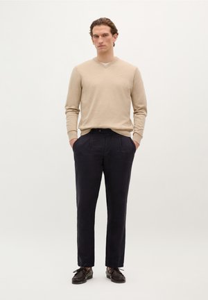 SKULL V NECK - Jumper - beige