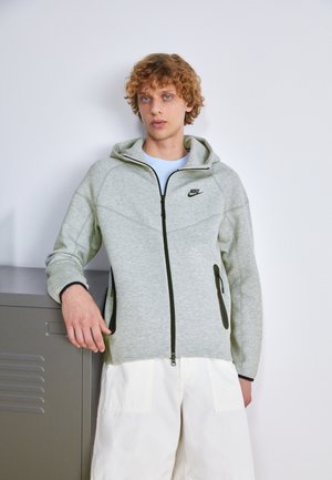 Zip-up sweatshirt -  grey heather/black