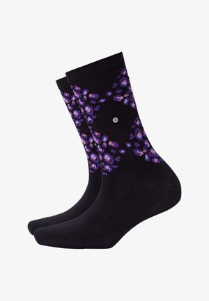 Burlington, BURLINGTON SOCKEN LEO ARGYLE - Socks - black lila
