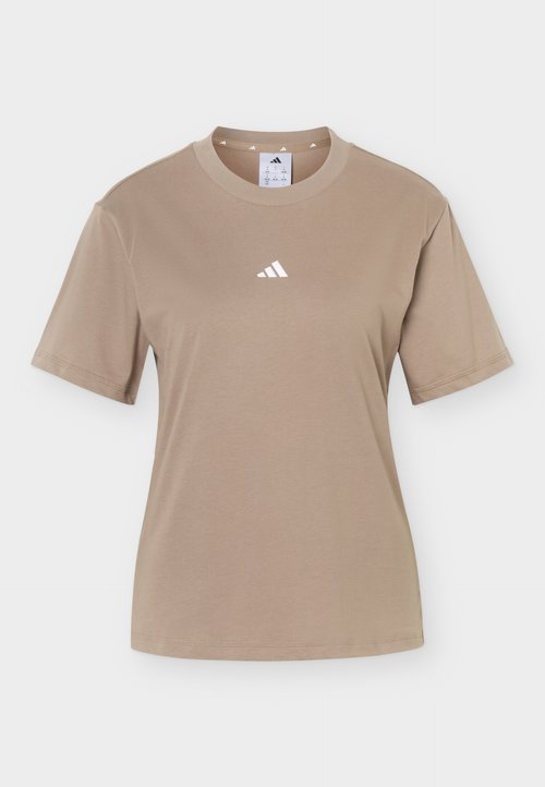 adidas ESSENTIALS SMALL LOGO - Basic T-shirt - khaki six/white — foto 5