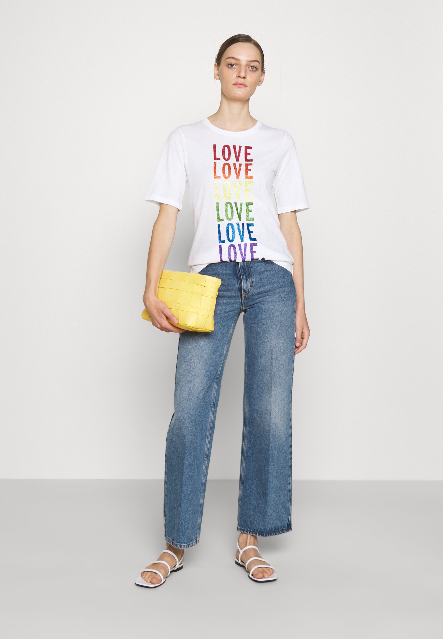 TEE - Print T-shirt - fresh white/white 