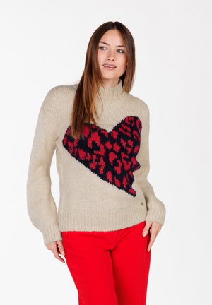 Key Largo HEART TUBE - Jumper - ecru mel
