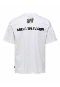 Only & Sons GESCHNITTEN RUNDHALS  - Μπλουζάκι με στάμπα - bright white