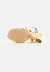 MY DD 25S HIGH HEEL 55MM IN KHAKI GOLD FABRIC GOLD LOGO