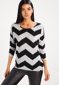 ONLY - ONLELCOS - Strickpullover - light grey melange/black Thumbnail-Bild 1