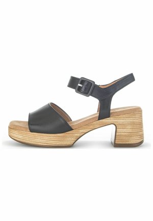 Gabor Sandali con plateau - schwarz