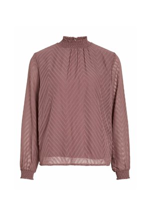 VILA, LONG SLEEVED TOP VIMICHELLE HIGH NECK - Blouse - rose brown