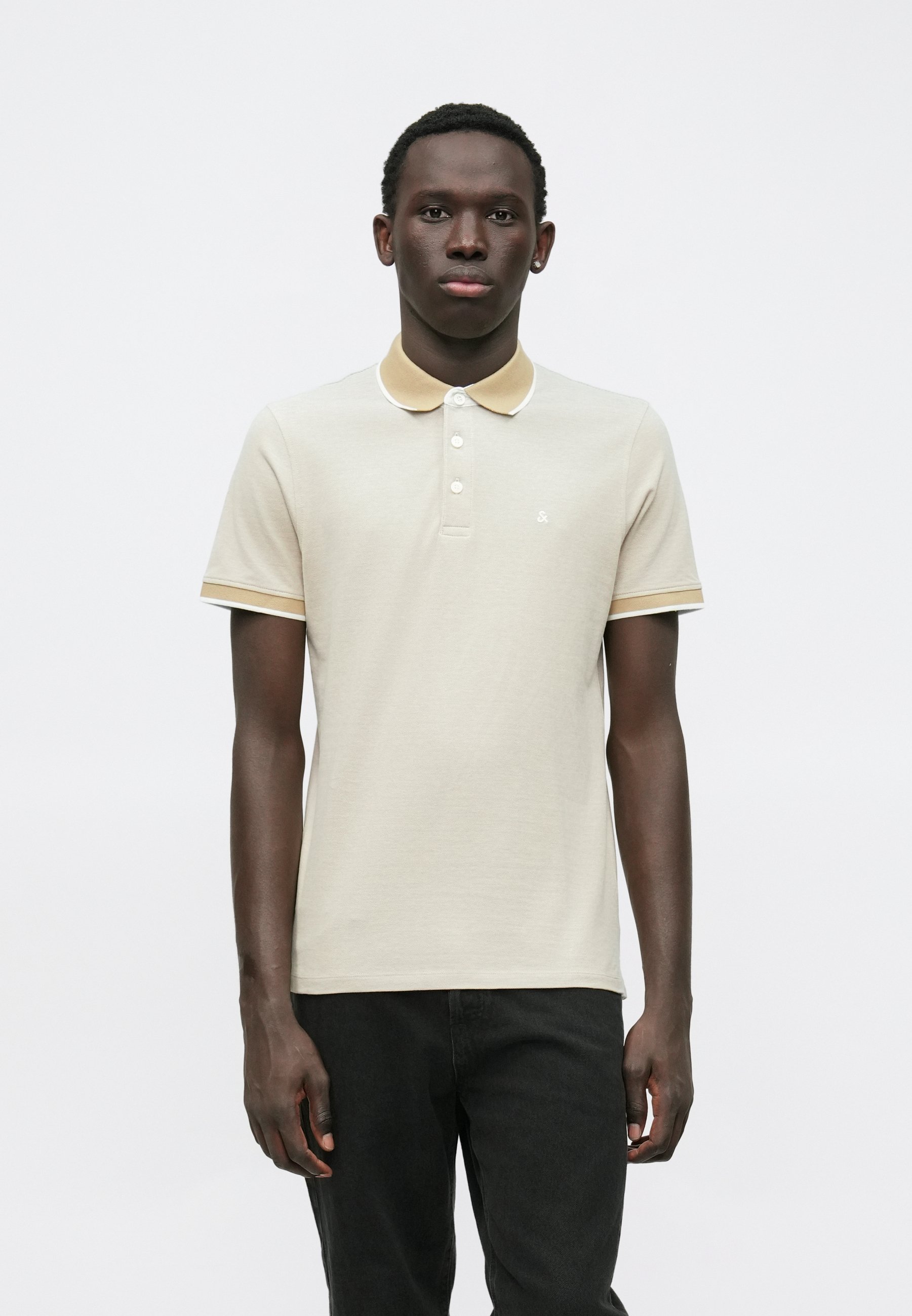 Jack & Jones JJEPAULOS POLO SS NOOS - Polo shirt - Beige/beige