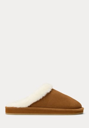 PONY SUEDE & FAUX-FUR SLIPPER - Domácí obuv - suede/cream
