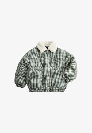 Marks & Spencer, BORG LINED GINGHAM JACKET (2-8 YRS). UNISEX - Vinterjakker - green