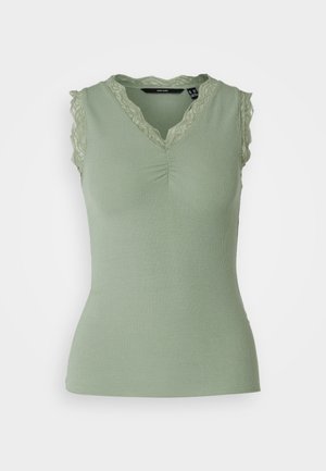 Vero Moda Tall VMROSI V NECK - Top - hedge green