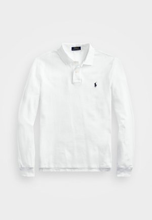 Polo Ralph Lauren SLIM FIT MESH LONG SLEEVE POLO SHIRT - Long sleeved top - white