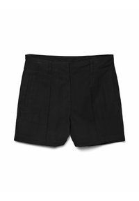 Zwarte shorts met een op maat gemaakte uitstraling, geplooide voorkant en zijzakken. Gemaakt van lichtgewicht stof met een zachte textuur.