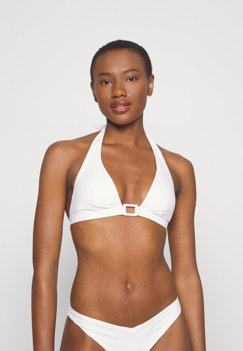 women'secret NOON WHITE HALTER REMOVABLE PAD BRA - Πάνω μέρος μπικίνι - ivory