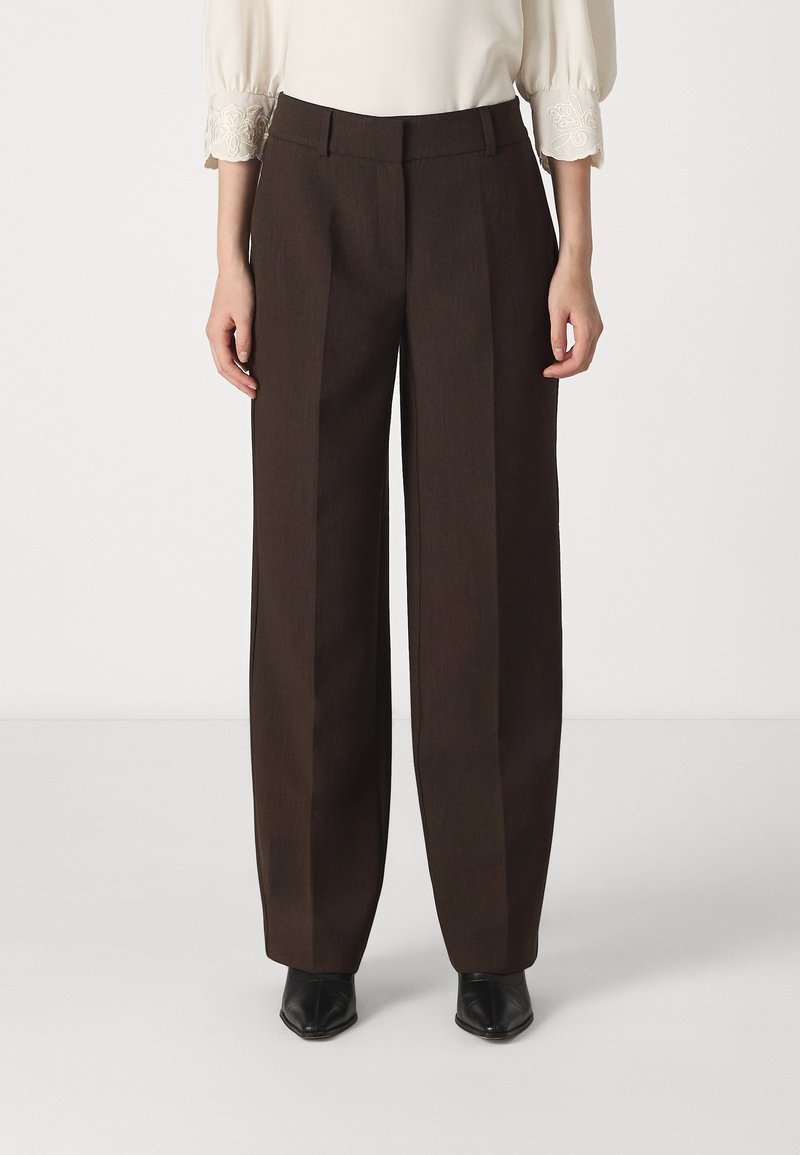 Selected Femme SLFRITA WIDE PANT - Kelnės - coffee bean melange