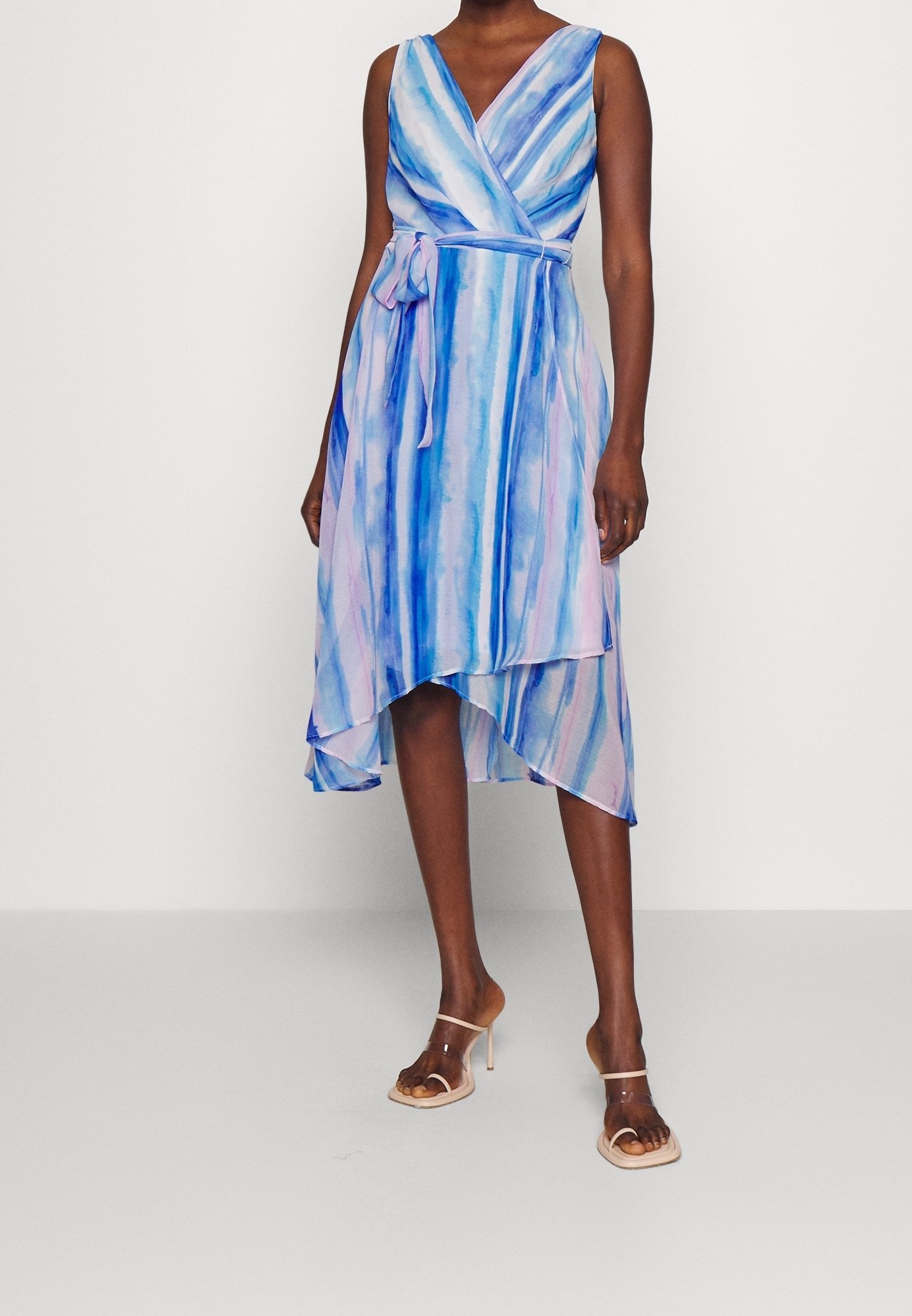 asymmetrical design dress Celeste White Asymmetrical Ruffle Maxi Dress, M main image 0