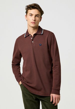 Wrangler LONG SLEEVE  REGULAR FIT - Poloshirt - mahogany