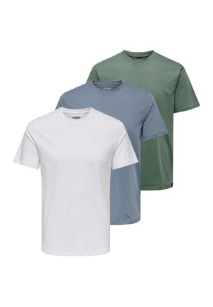 3 PACK - T-Shirt basic - weiß grün blau