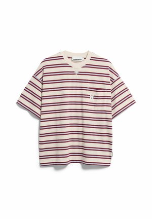 ARMEDANGELS, ICONIC Å STRIPE - T-shirt print - undyed-velvet red-soft blue