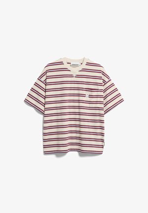 ARMEDANGELS, ICONIC Å STRIPE - T-shirt print - undyed-velvet red-soft blue