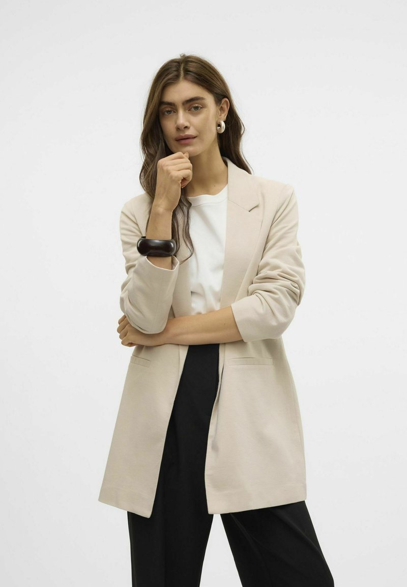 Vero Moda LANGER - Kratek plašč - oatmeal