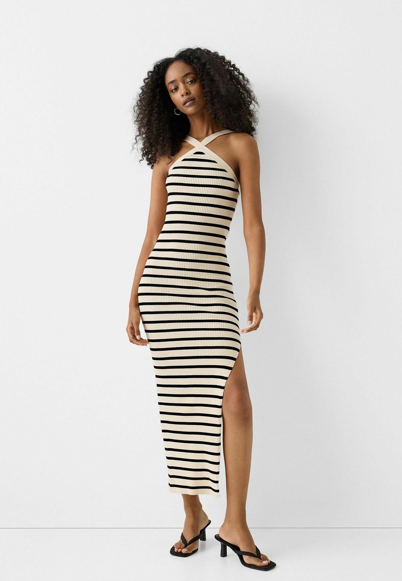 Bershka Gebreide jurk beige