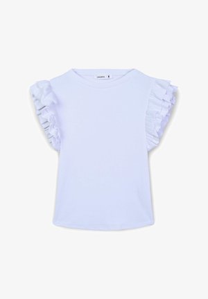 Terranova, FRILLED SLEEVE CROP - Top - bianco ottico
