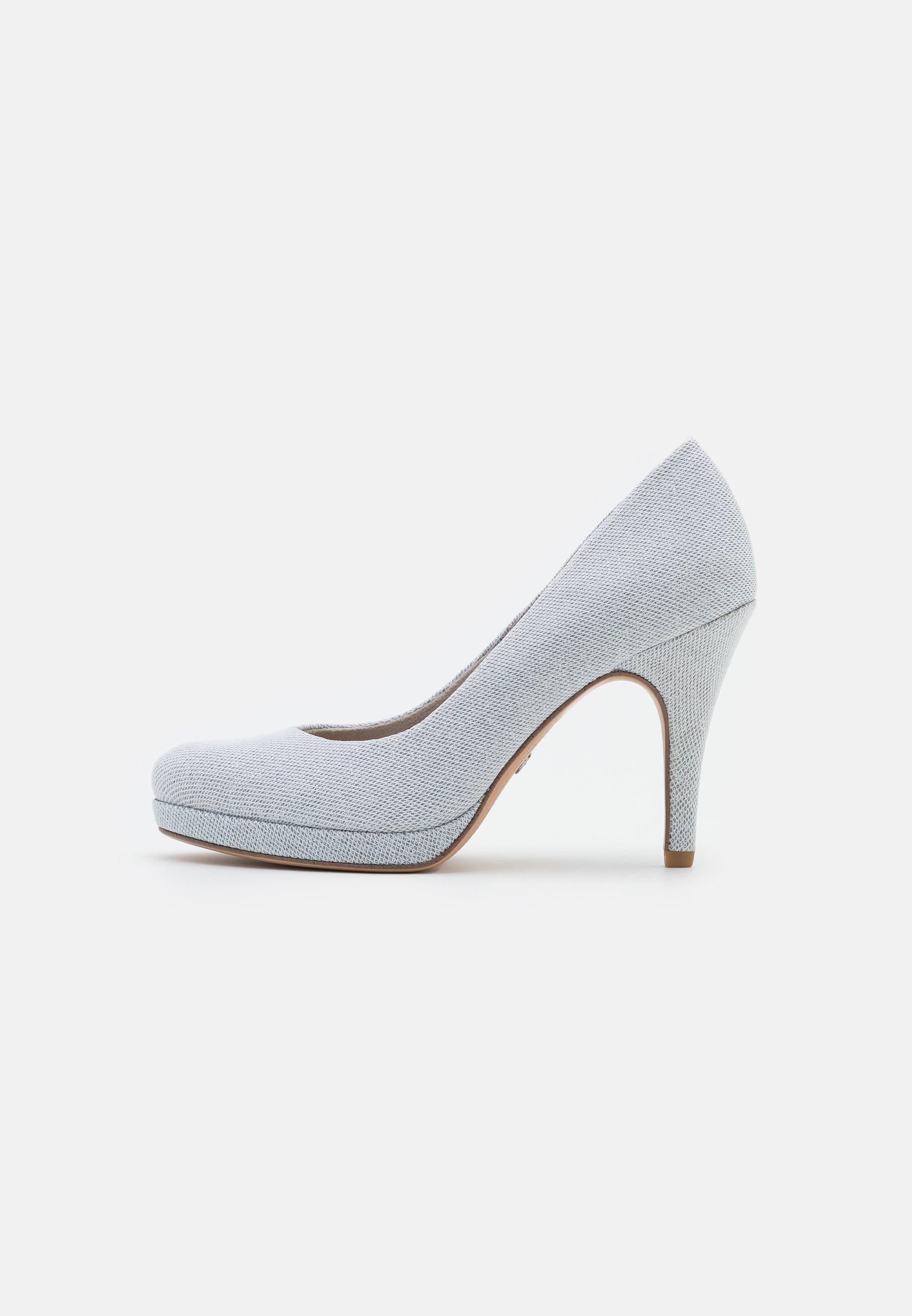black and silver platform heels