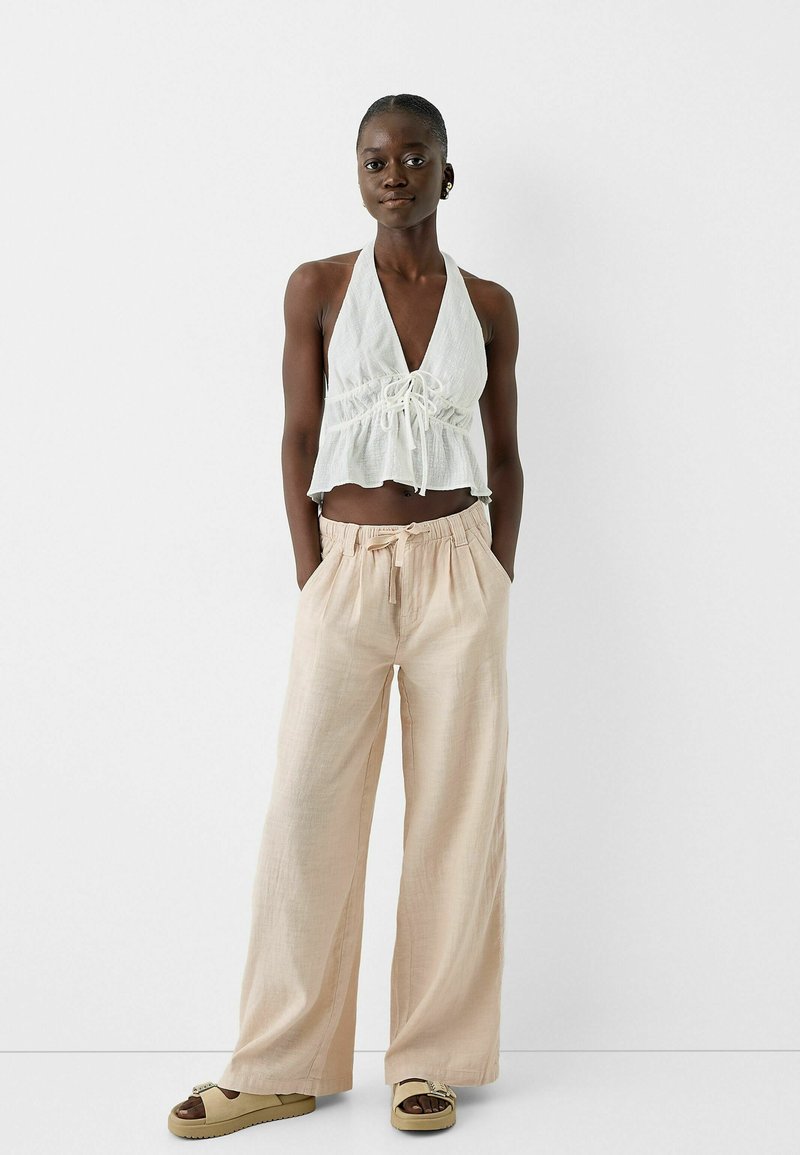 Bershka Broek zandkleur Bershka Broek zandkleur
