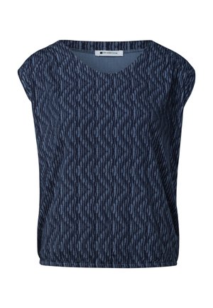 Street One, DROPPED-SHOULDER SHIRT WITH ELASTIC HEM - T-shirt imprimé - ashen blue