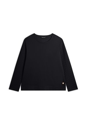 GIROCOLLO IN  CON MANICHE A TRECCE - Sudadera - nero