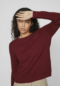 VILA VIDALO O NECK - Stickad tröja - cabernet