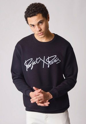 Project X Paris COL ROND BRODERIE ÉPAISSE LOGO - Sweatshirt - noir