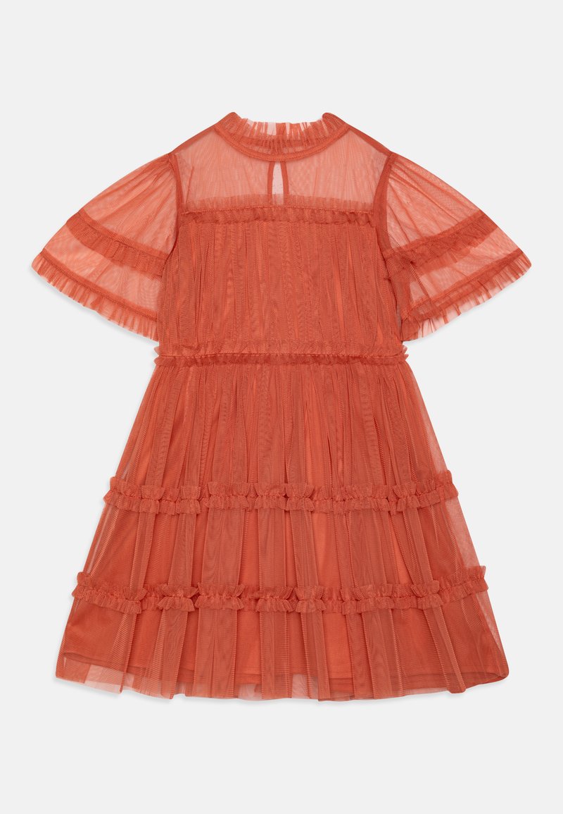 Anaya with love FLUTTER SLEEVE RUFFLE DRESS - Koktejlové šaty / šaty na párty - burnt orange