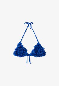 Terranova TRIANGOLO FIORI APPLICATI Bikini pezzo sopra bluette