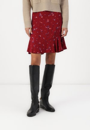 FLORAL MINI SKIRT - Minijupe - red