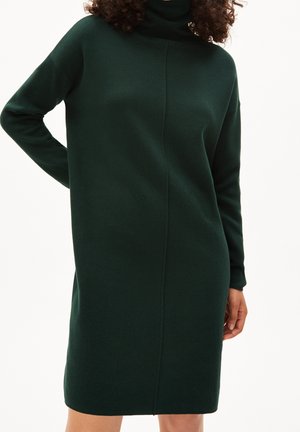 Pletené šaty - mottled dark green